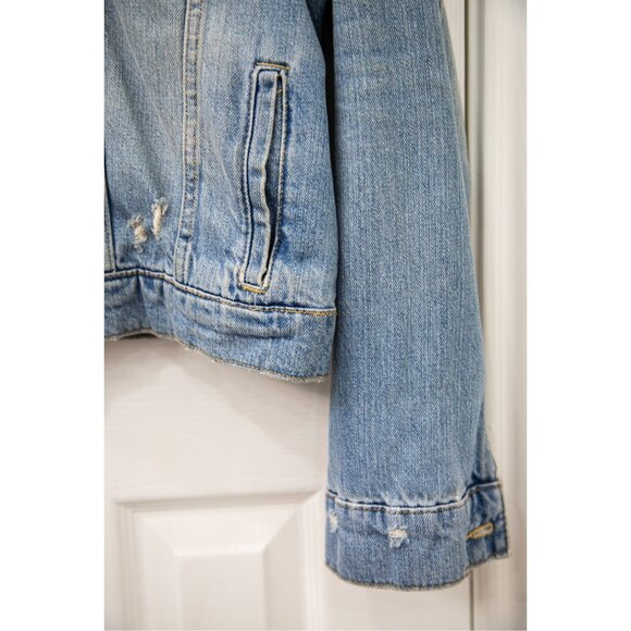 Rachel Parcell Distressed Light Denim Jacket, size M - Picture 4 of 7